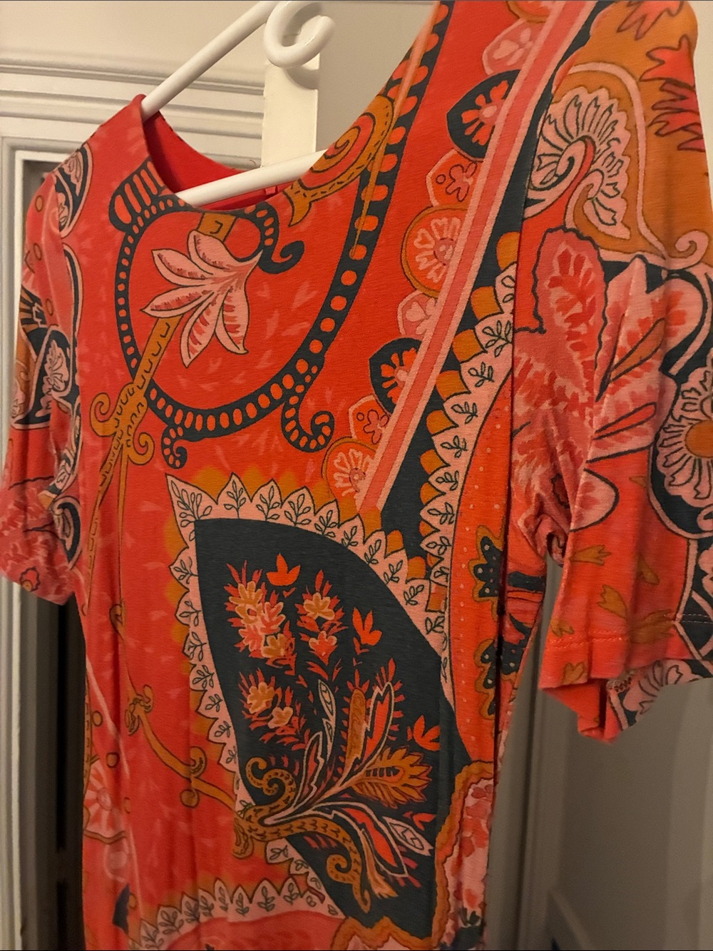 FARM Rio Orange Paisley Midi Dress View 2